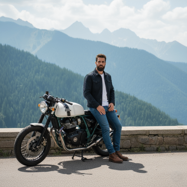 Royal Enfield Continental GT 650 – Mountain Explorer AI Photography Prompt