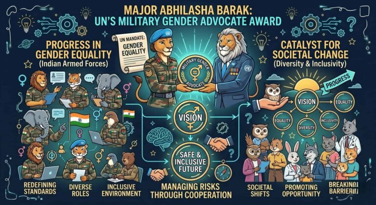 Major Abhilasha Barak receiving her UN Military Gender Advocate Award from a UN representative