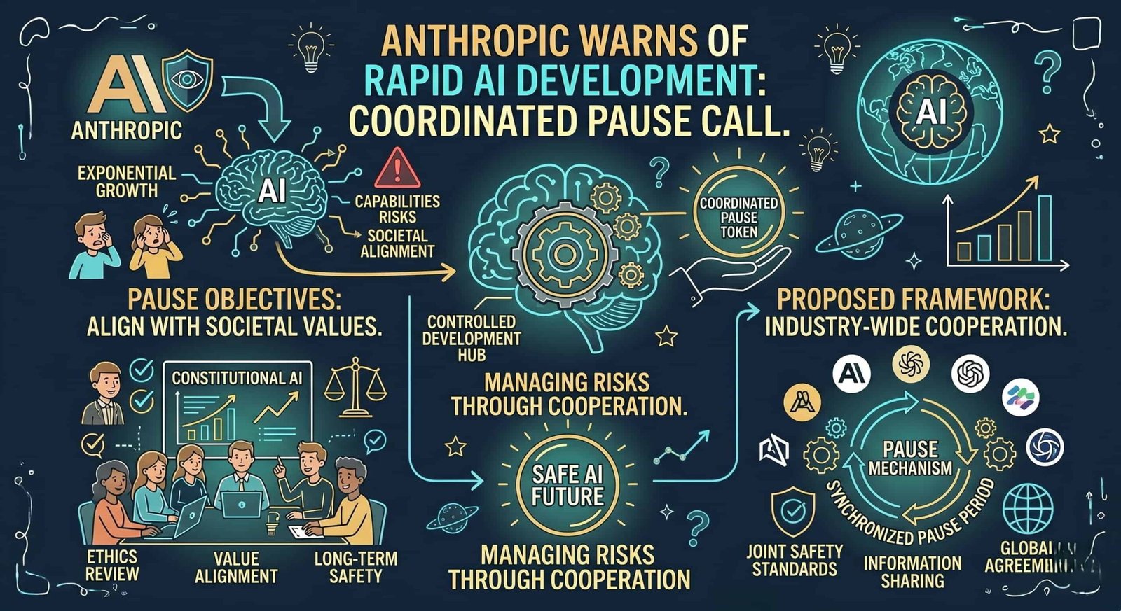 Anthropic logo with warning icon
